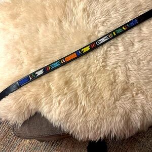 Black beaded leather belt